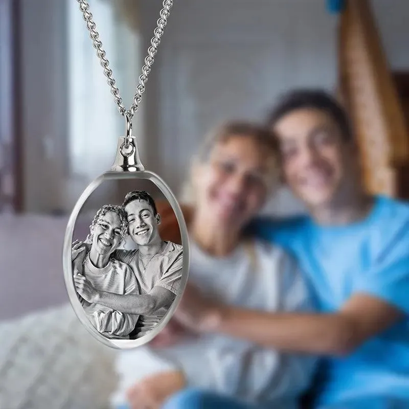 3D Crystal Necklace, Custom Photo Necklace