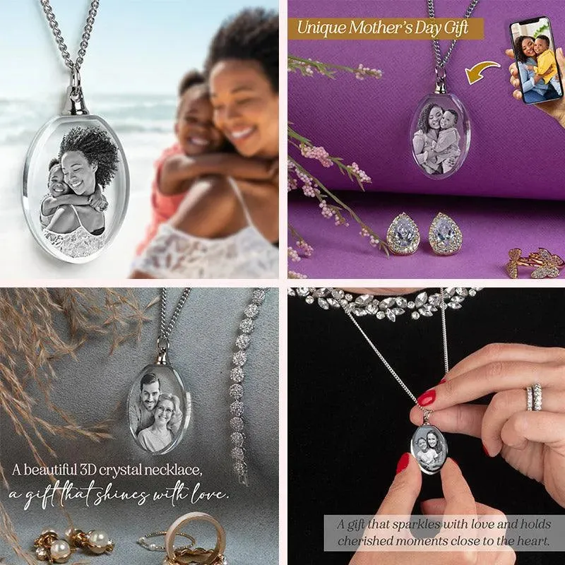 3D Crystal Necklace, Custom Photo Necklace