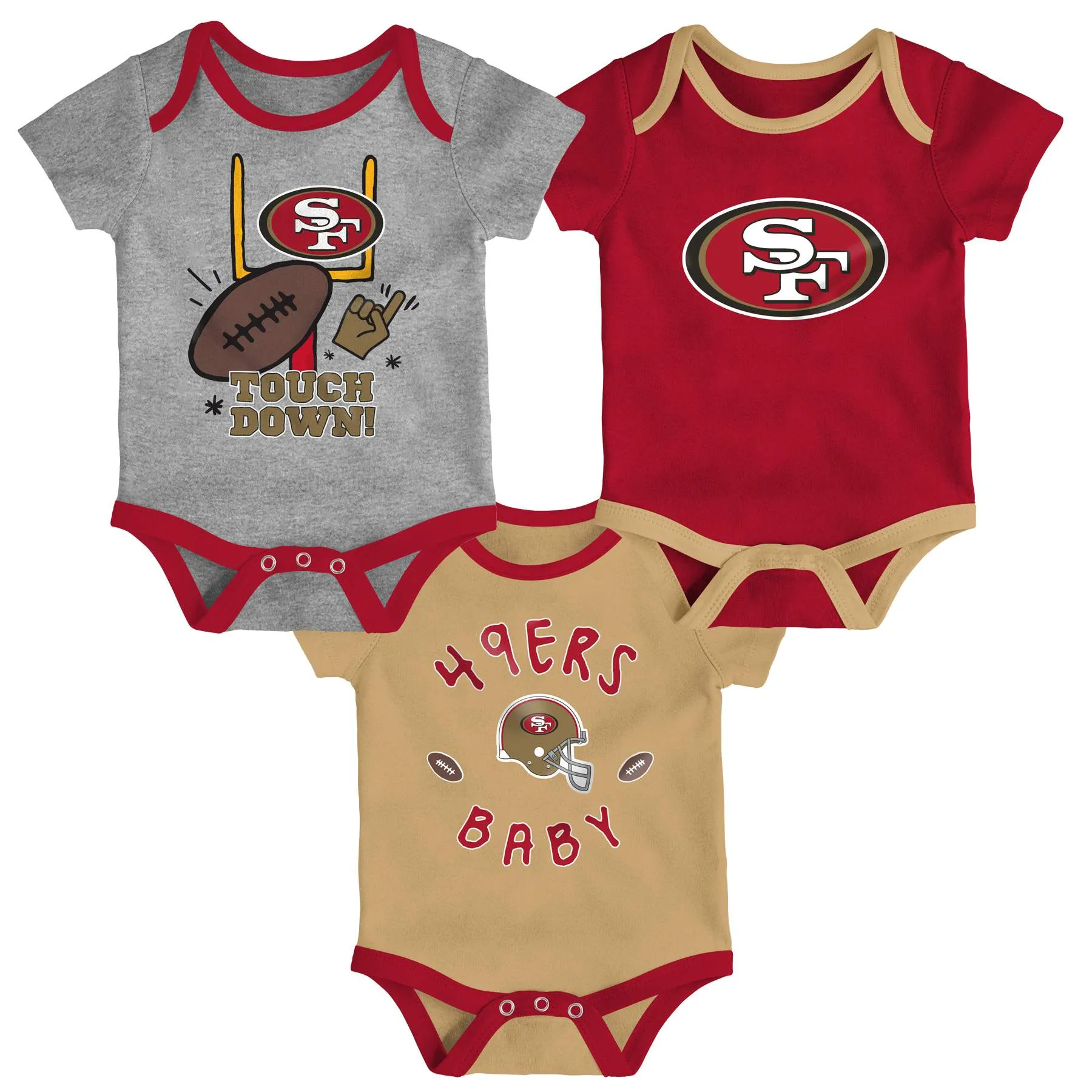 49ers Gameday 3 Piece Bodysuit Set