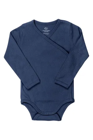 BABY RIB JERSEY BODY CROSSOVER W. LONGSLEEVE - NAVY