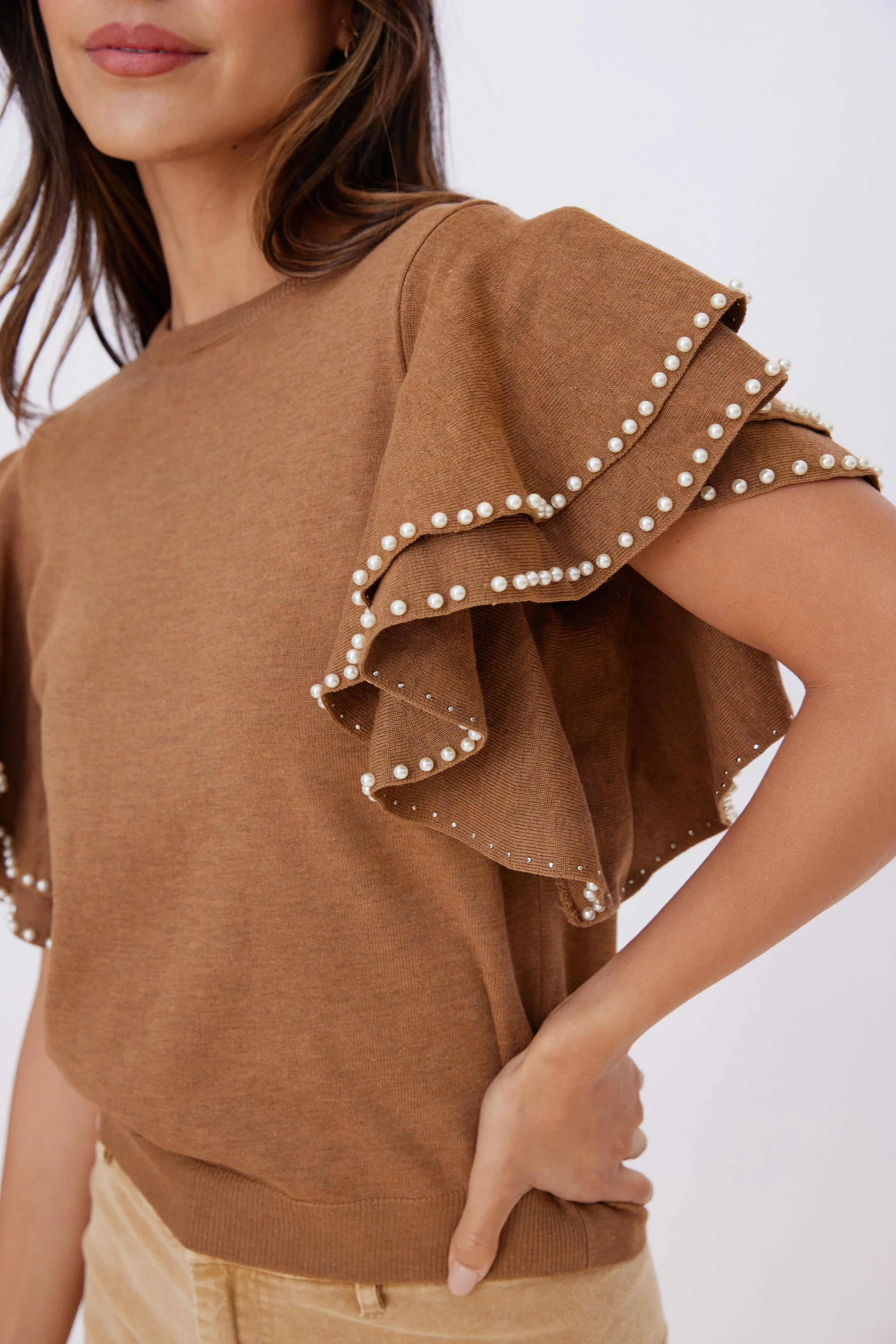 Bianca Flutter Sleeve Sweater