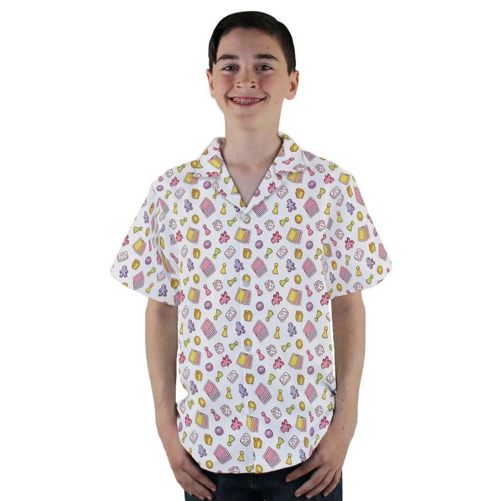 Board Game Objects Meeples White Youth Hawaiian Shirt