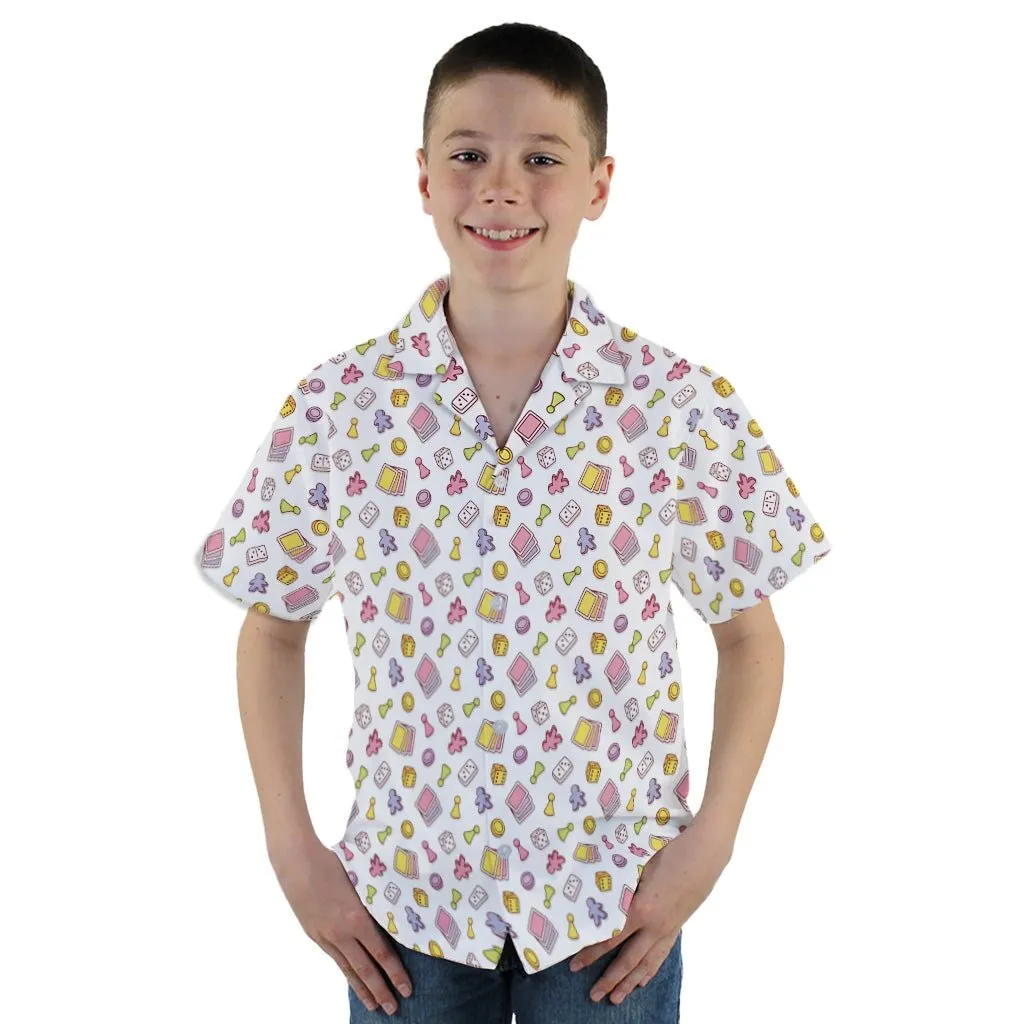Board Game Objects Meeples White Youth Hawaiian Shirt