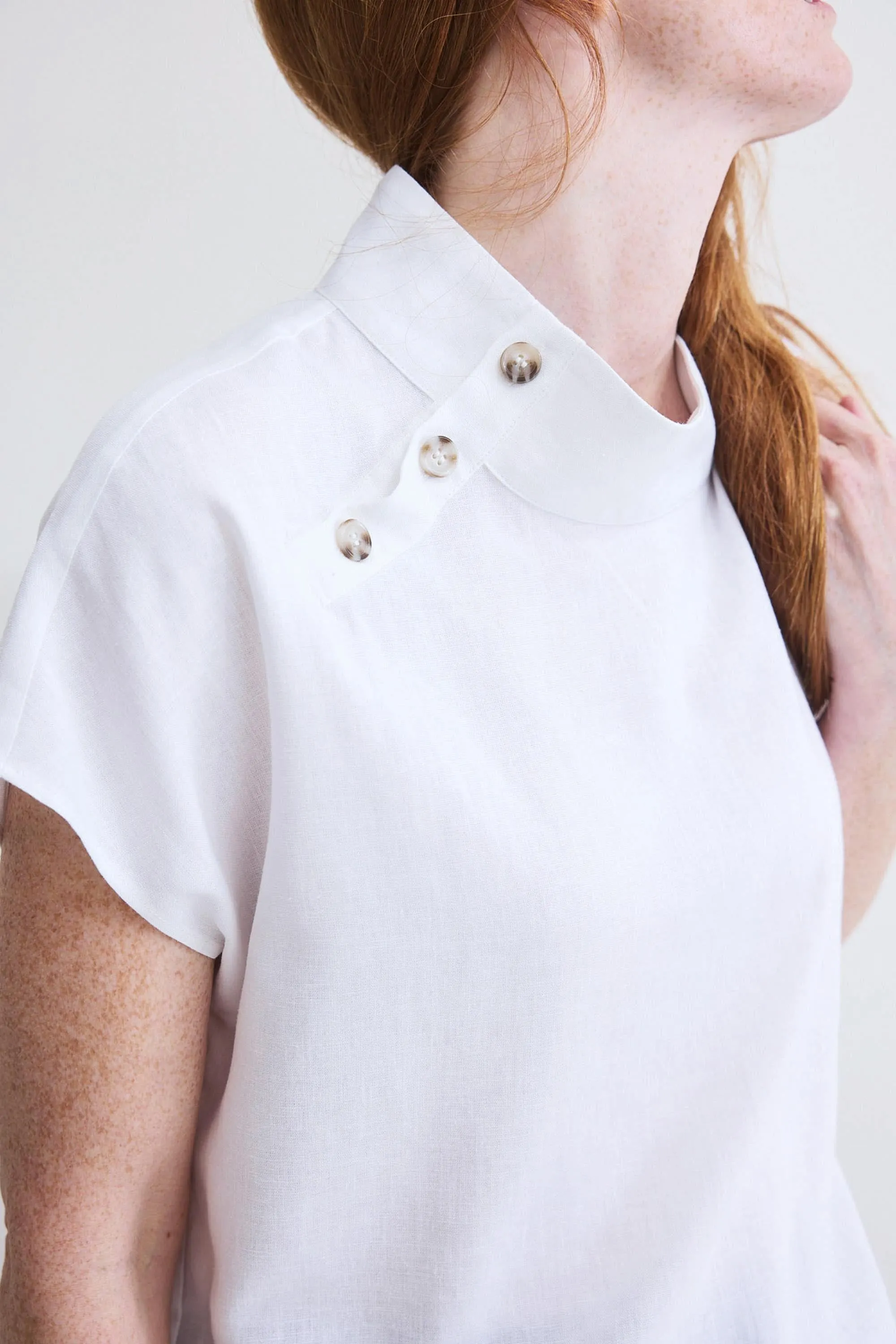 Buttoned Up Linen Blend Top