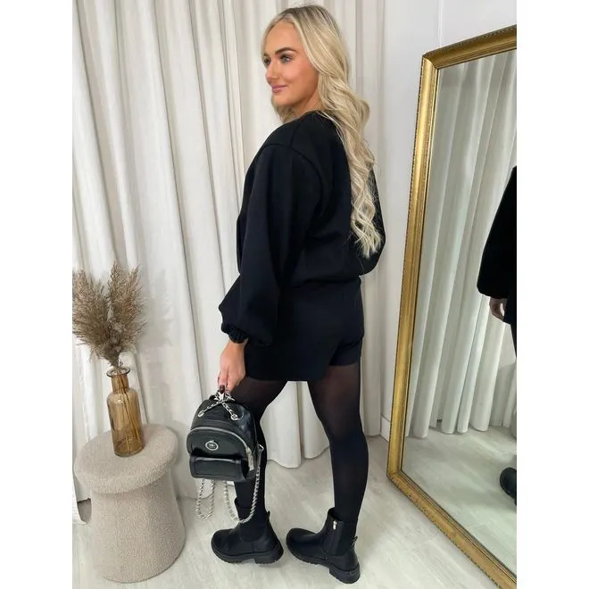 Cropped Zip Up Balloon Sleeve Bomber Jacket