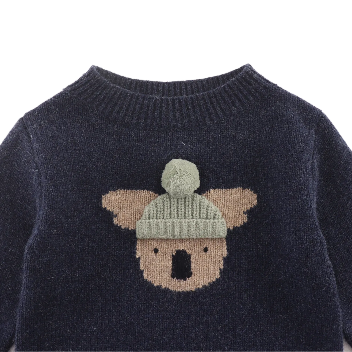 Denn Merino Wool Sweater | Koala | Blue Marine Melange