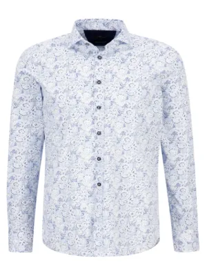 FYNCH HATTON® Blue Print Story Shirt/Off White - SS23 SALE