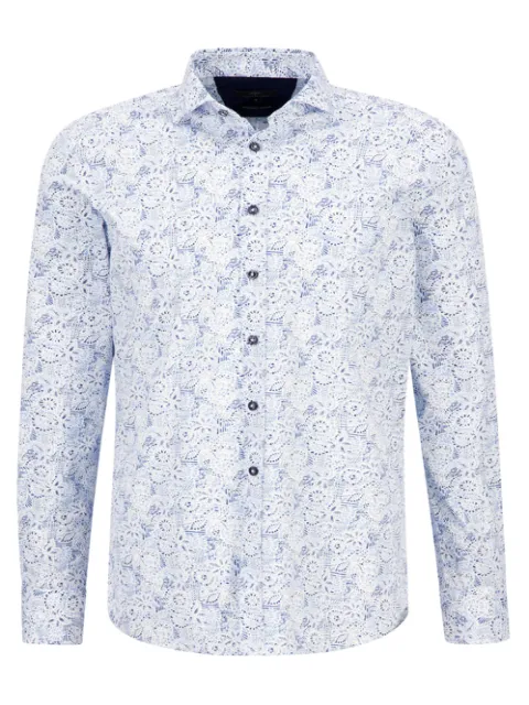FYNCH HATTON® Blue Print Story Shirt/Off White - SS23 SALE