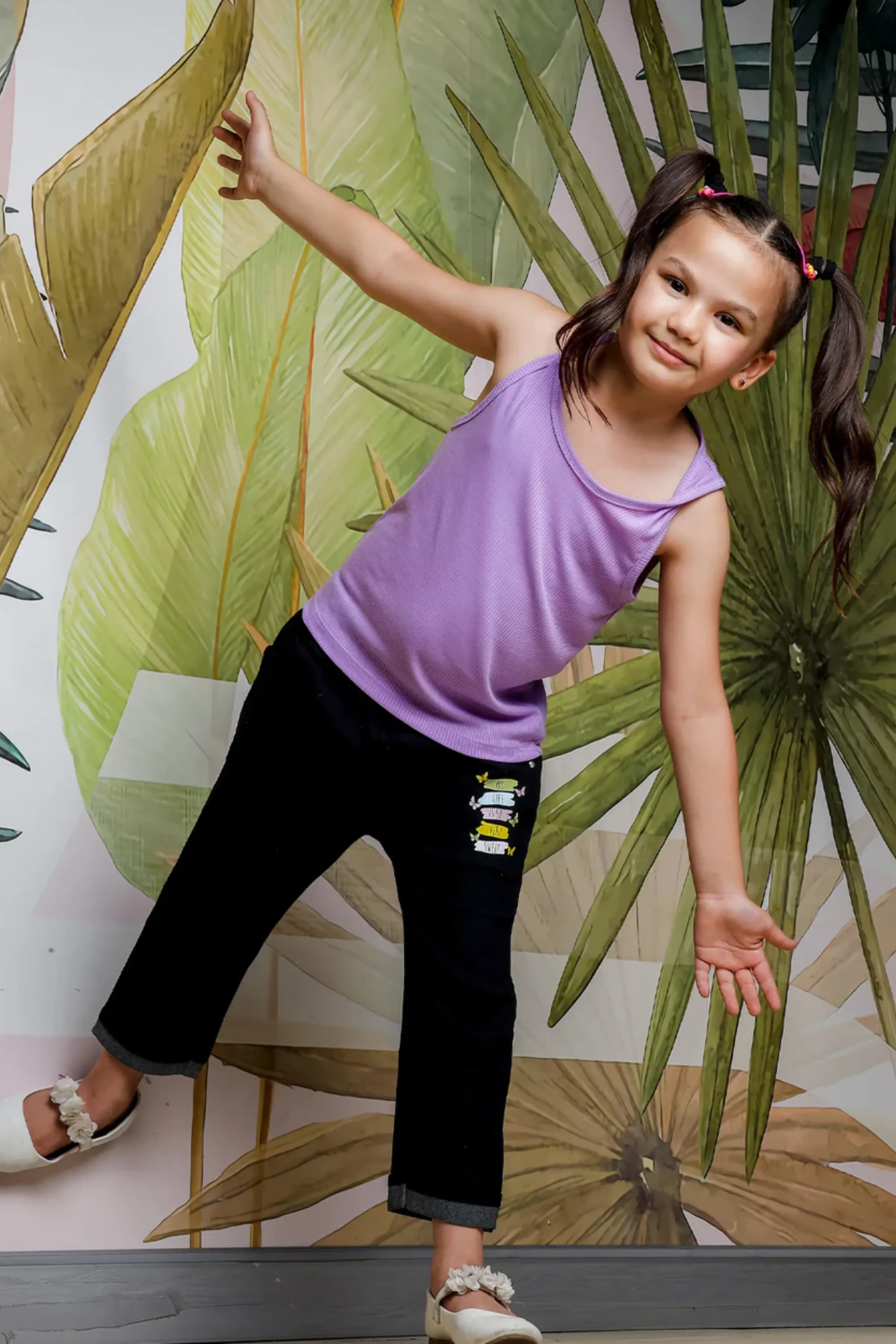 Girls Purple Sleeveless Top