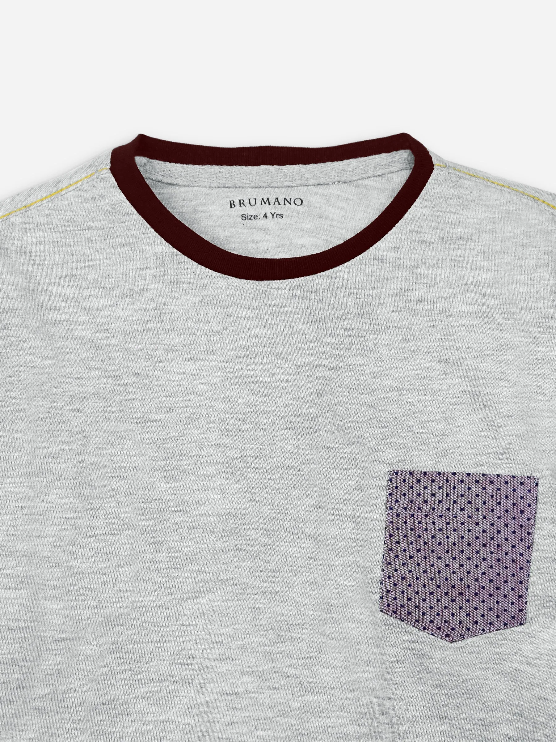 Grey Long Sleeve Casual T-Shirt With Pocket
