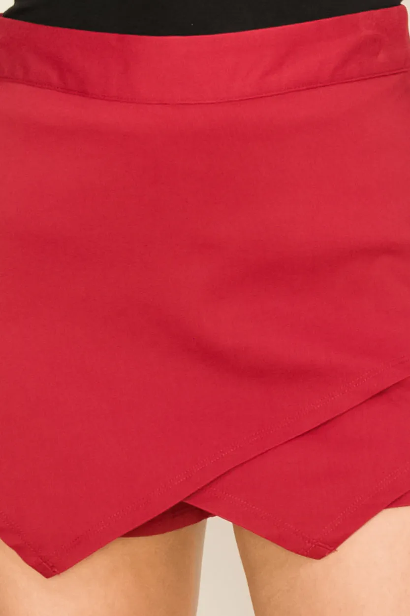 HF22H089-ASYMMETRICAL HIGH-WAIST SKORT