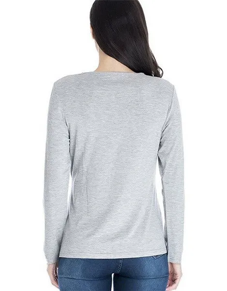 Long Sleeve Breastfeeding Tops Women Nursing T-shirt Cotton