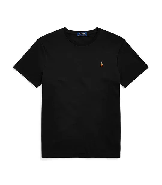 Men's Custom Slim Fit Soft Cotton T-Shirt Polo Black