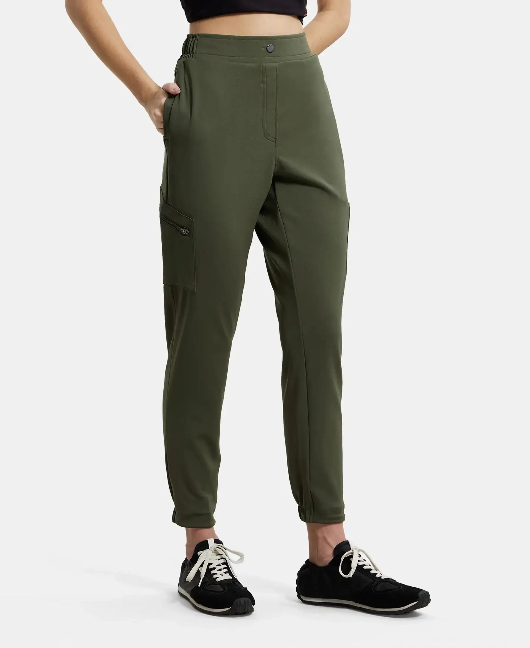 Microfiber Fabric Regular Fit Solid Travel Pants - Deep Depths