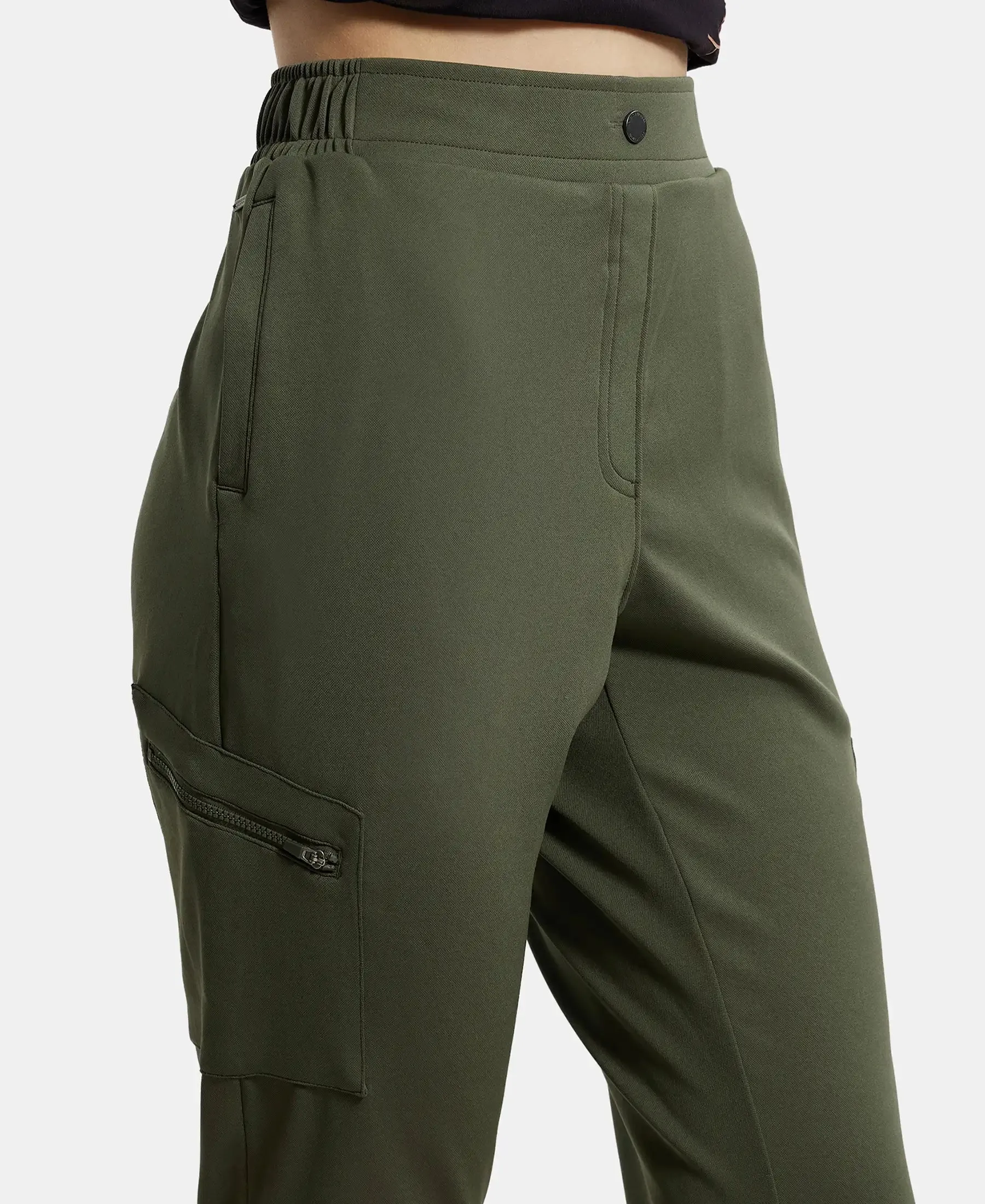 Microfiber Fabric Regular Fit Solid Travel Pants - Deep Depths