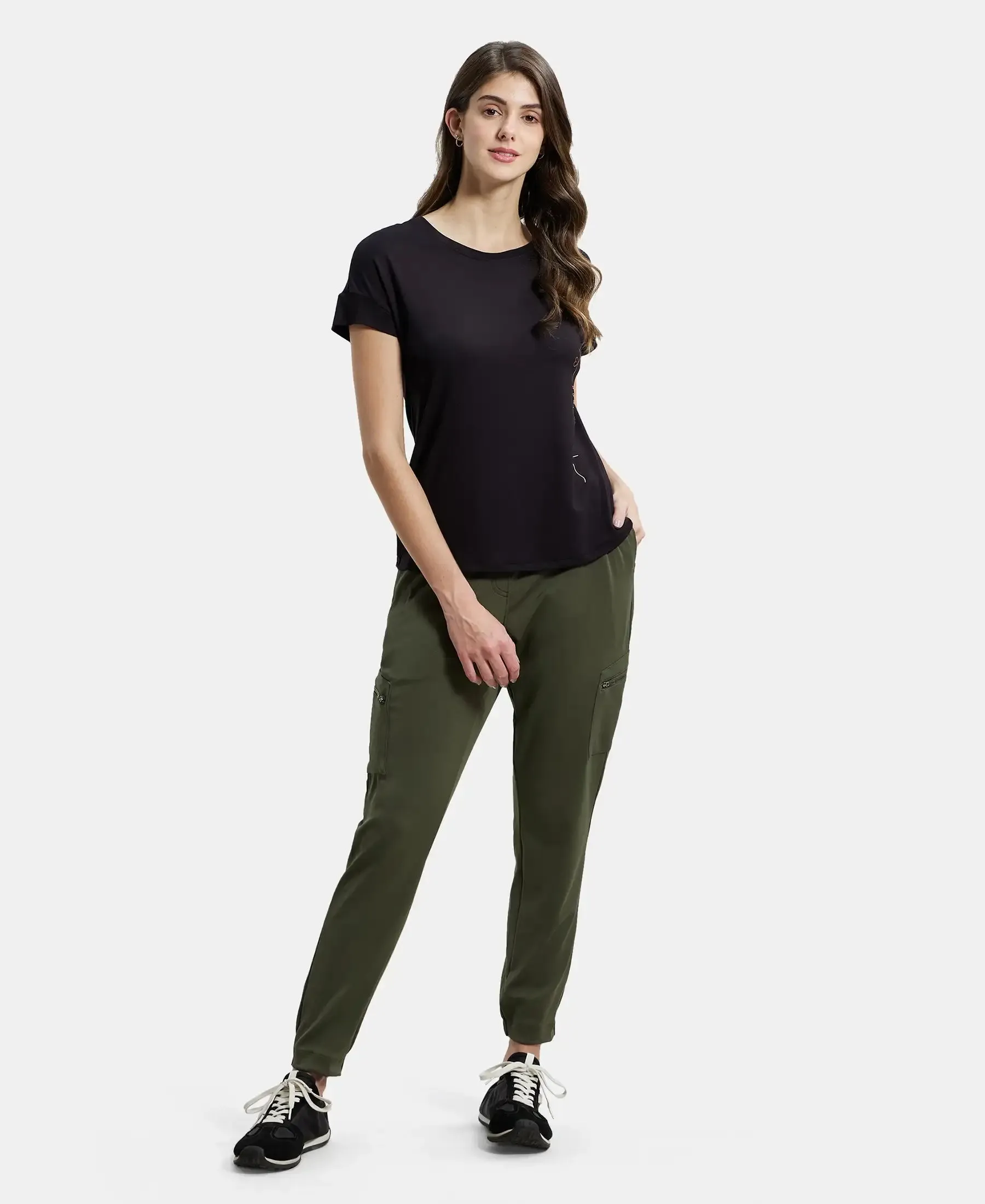 Microfiber Fabric Regular Fit Solid Travel Pants - Deep Depths