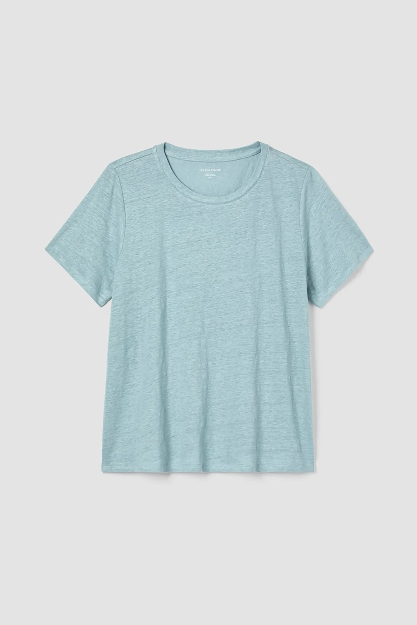 Organic Linen Jersey Crew Neck Short Sleeve Tee Seafoam