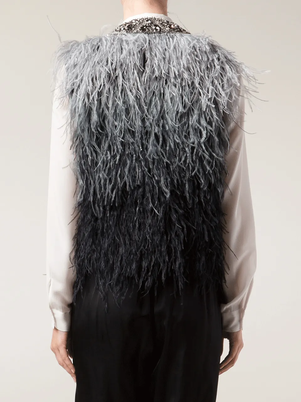 Ostrich Ombre Feather Vest