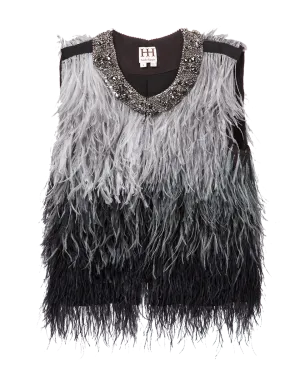Ostrich Ombre Feather Vest
