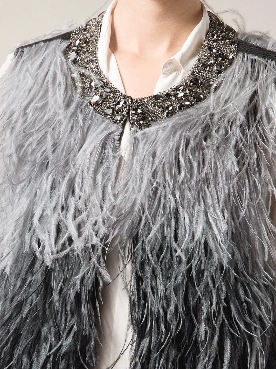 Ostrich Ombre Feather Vest