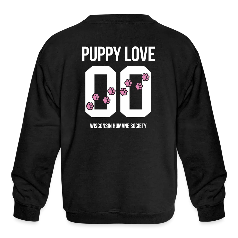 Pink Puppy Love Kids' Crewneck Sweatshirt