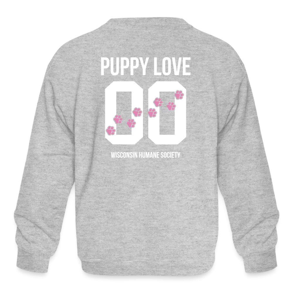 Pink Puppy Love Kids' Crewneck Sweatshirt