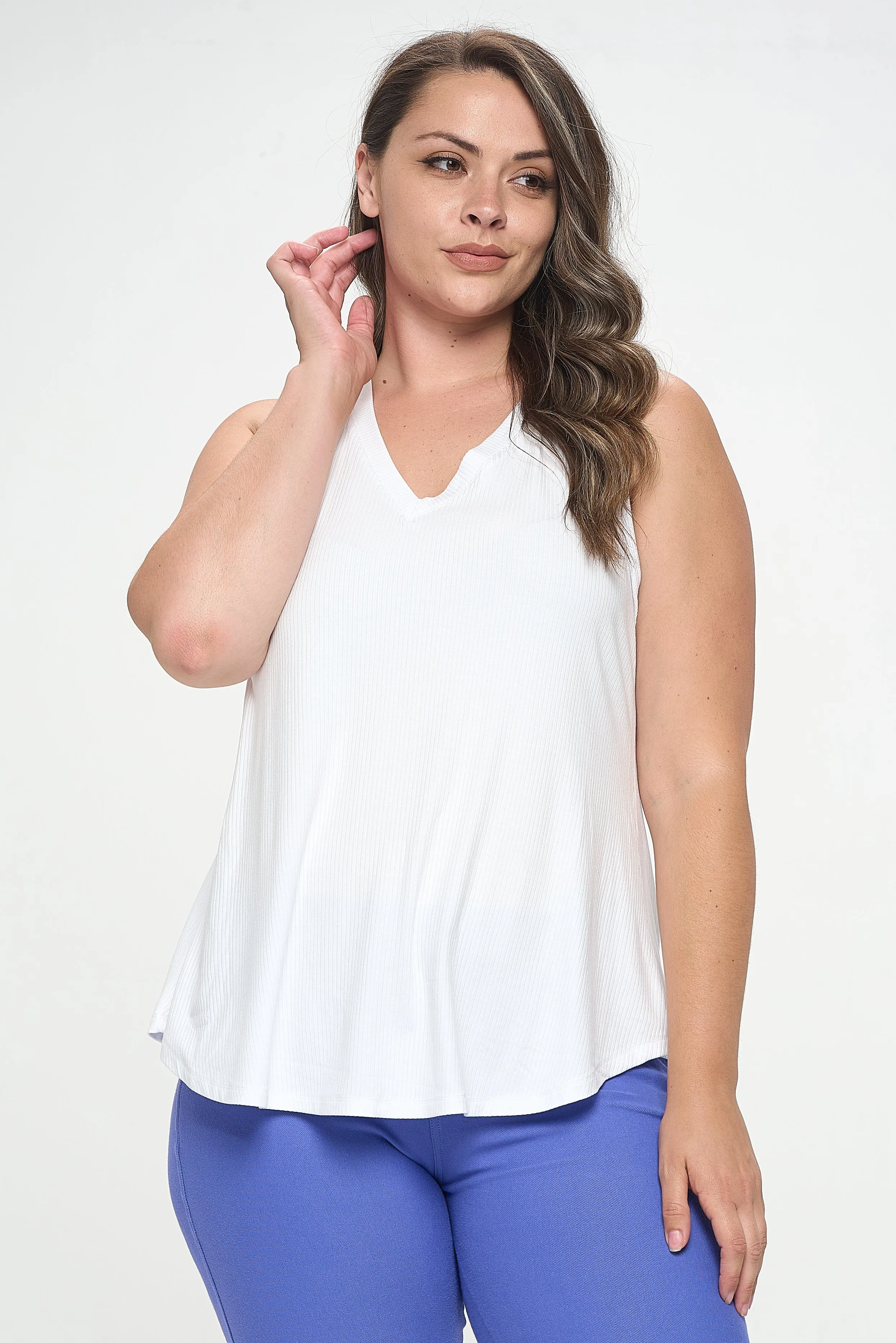 Plus Size Flowy Ribbed Tank