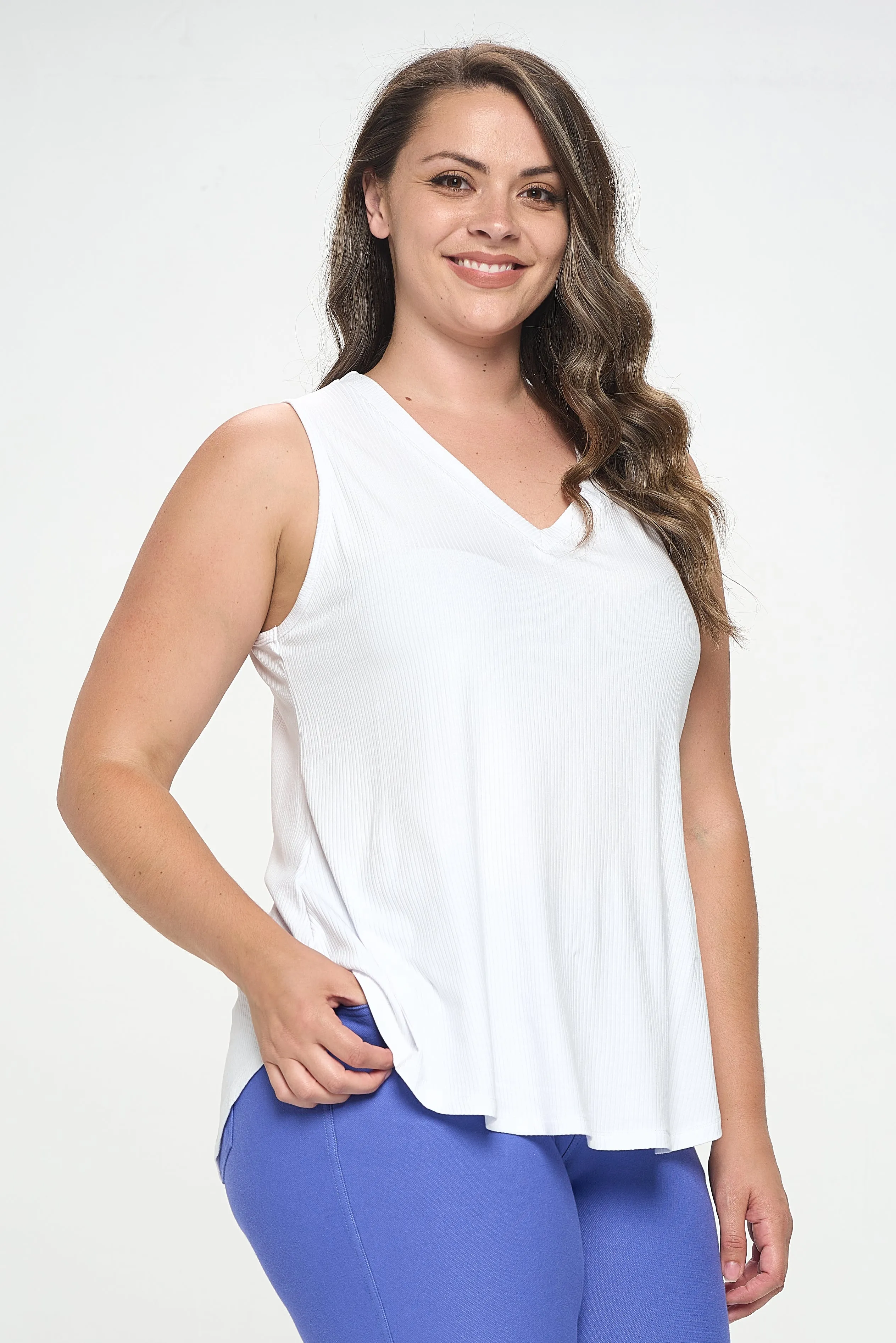Plus Size Flowy Ribbed Tank