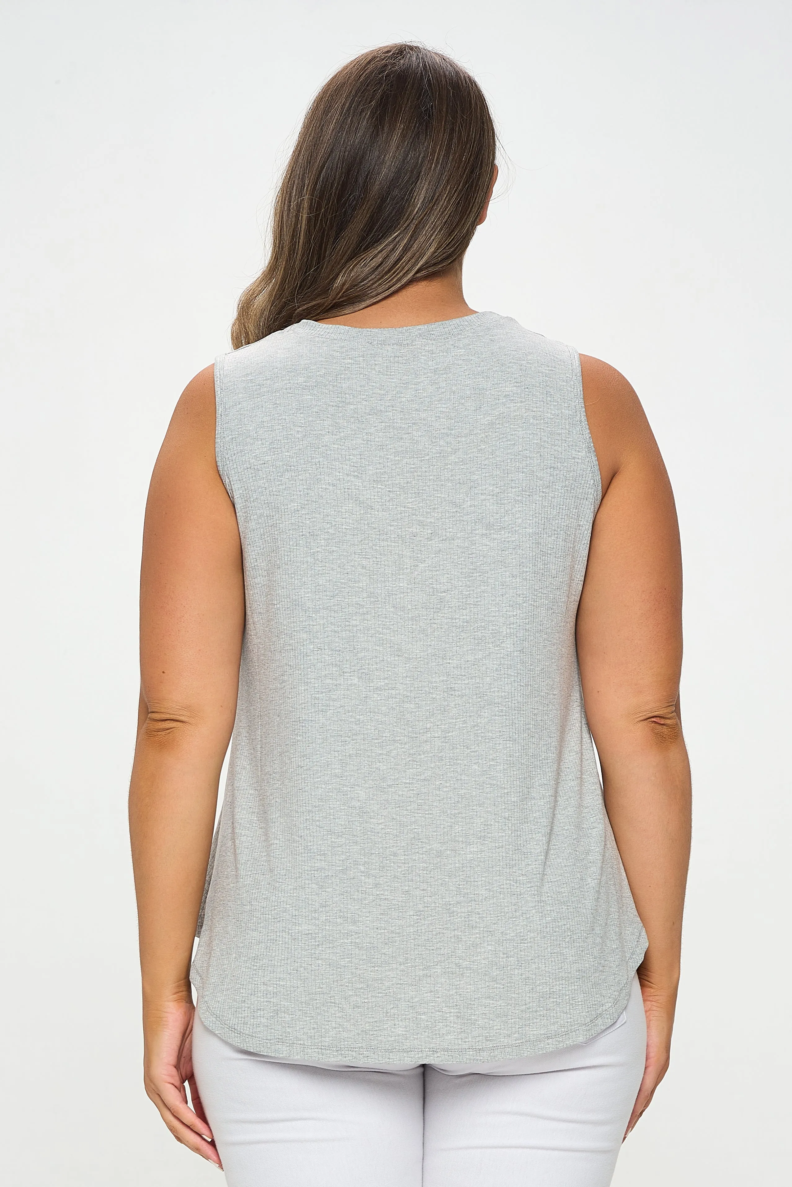 Plus Size Flowy Ribbed Tank