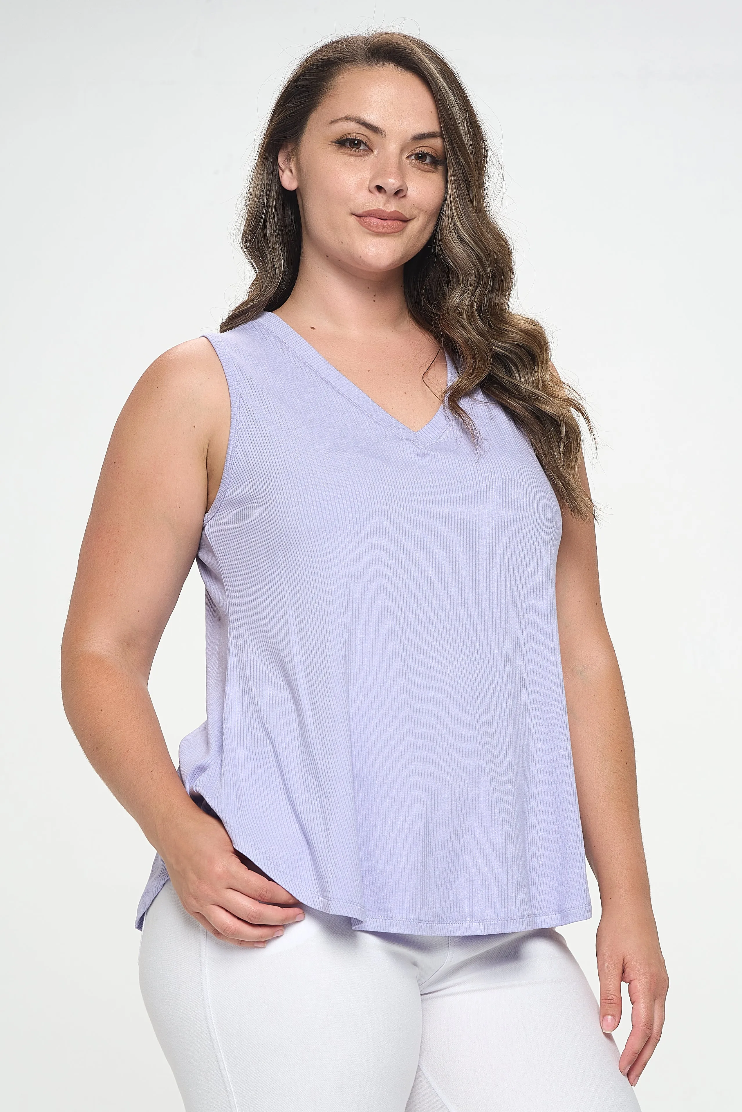 Plus Size Flowy Ribbed Tank