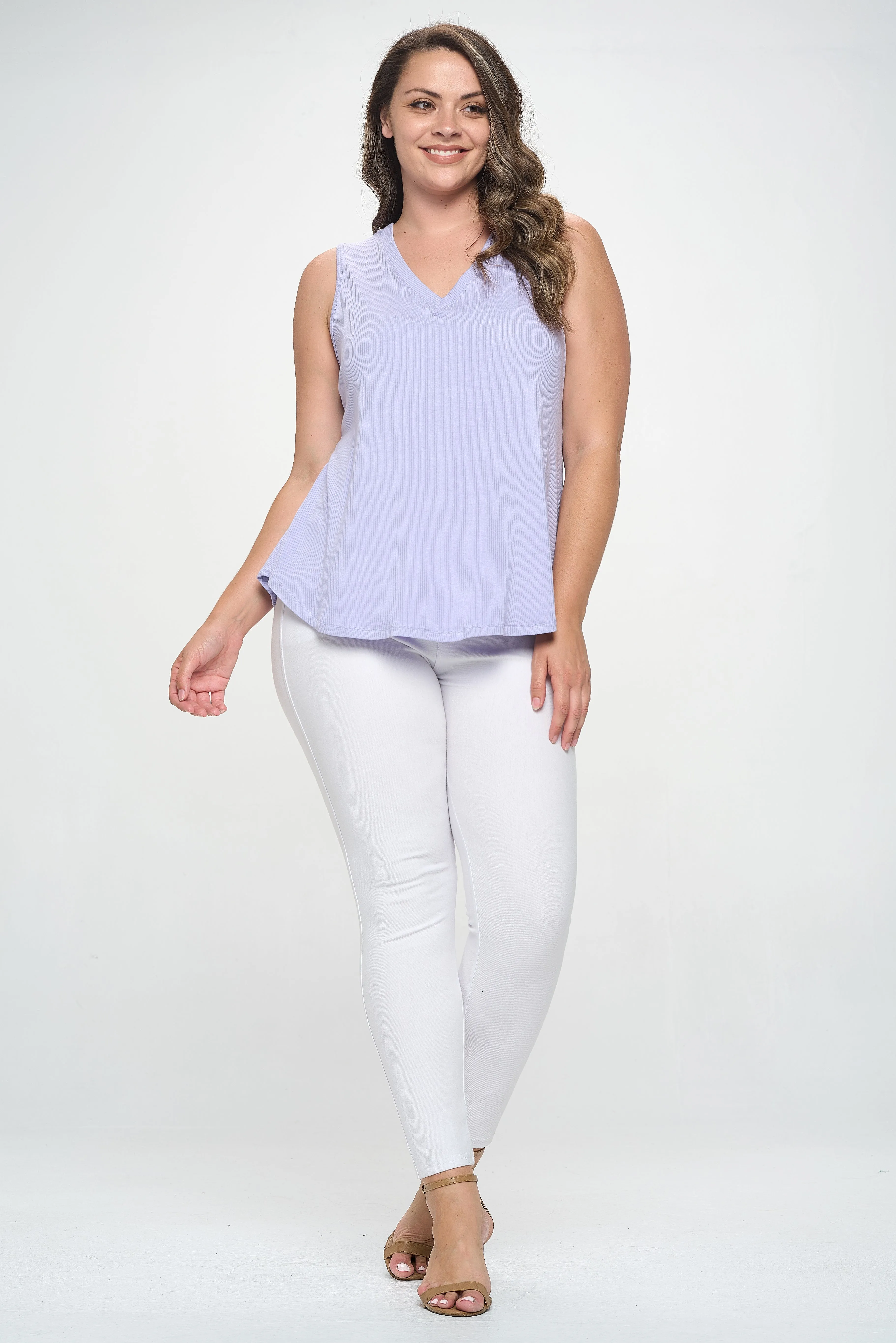 Plus Size Flowy Ribbed Tank