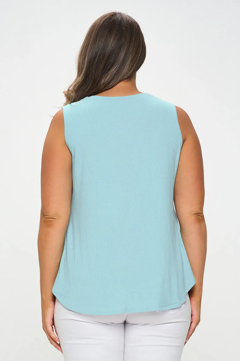 Plus Size Flowy Ribbed Tank