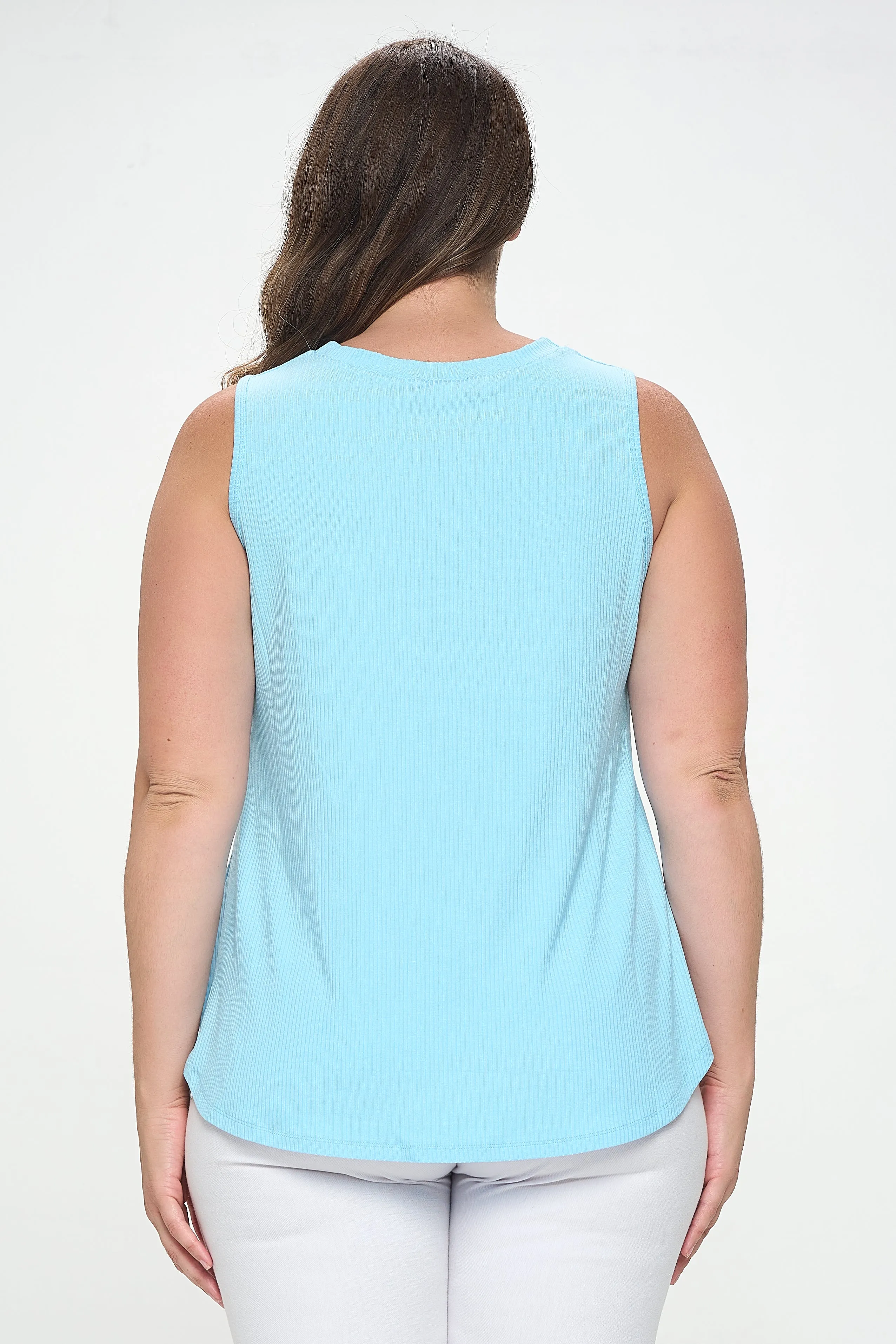 Plus Size Flowy Ribbed Tank