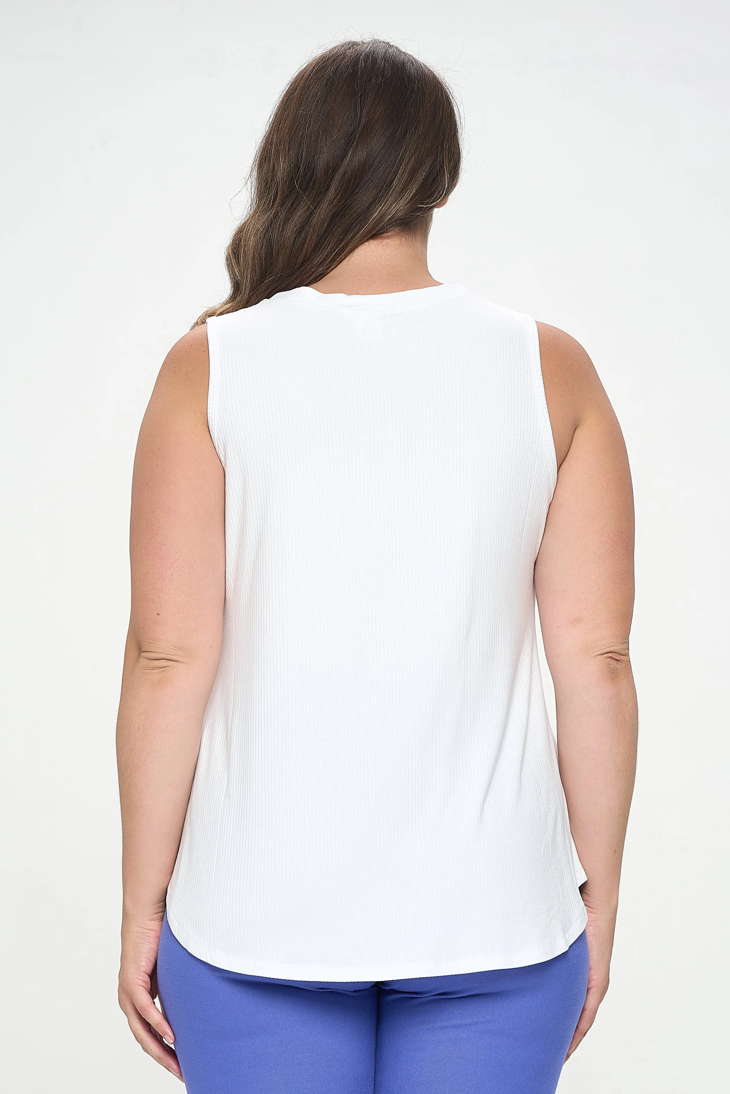 Plus Size Flowy Ribbed Tank
