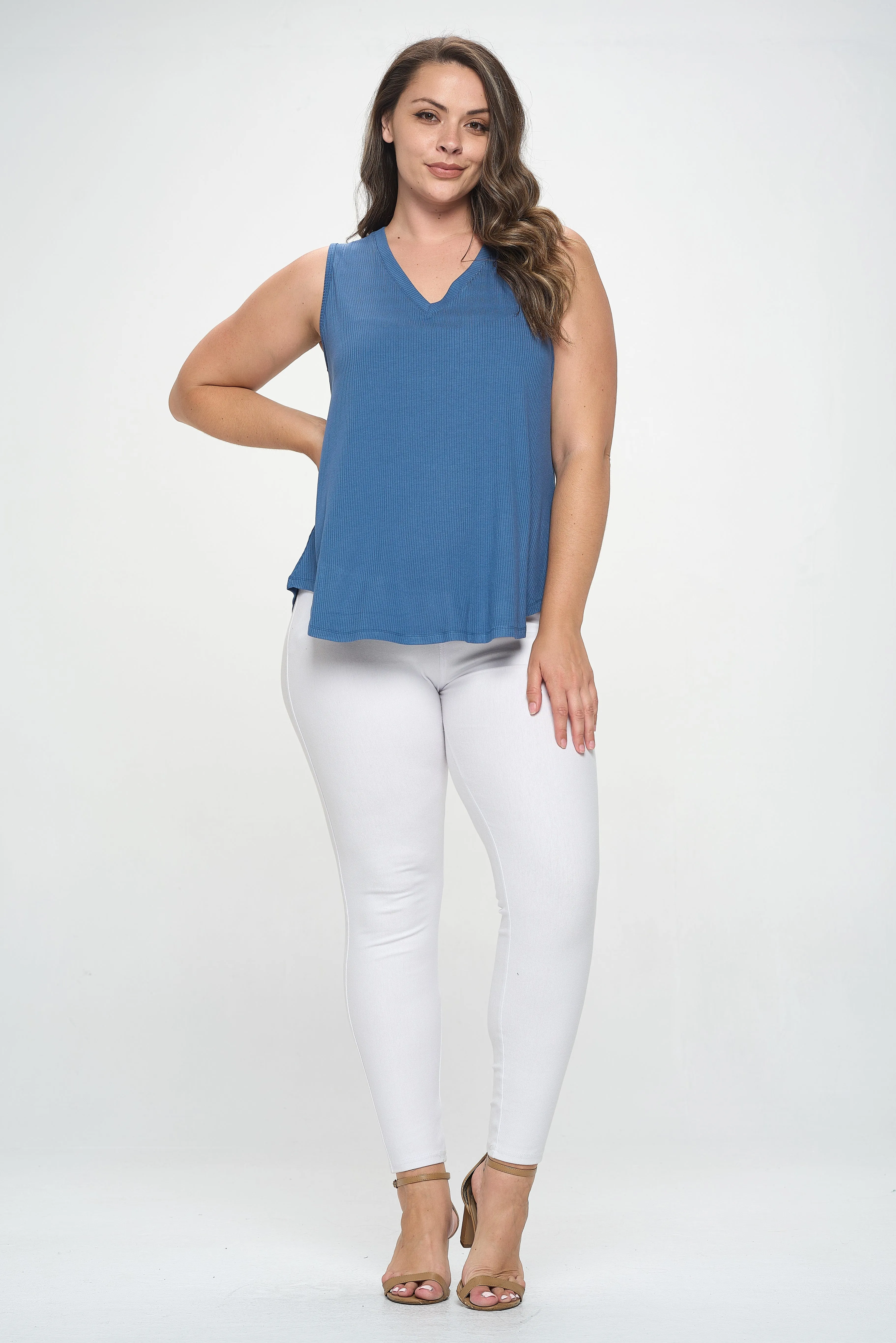 Plus Size Flowy Ribbed Tank