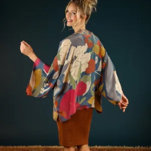 Powder Winter Floral Kimono Jacket short - Heather