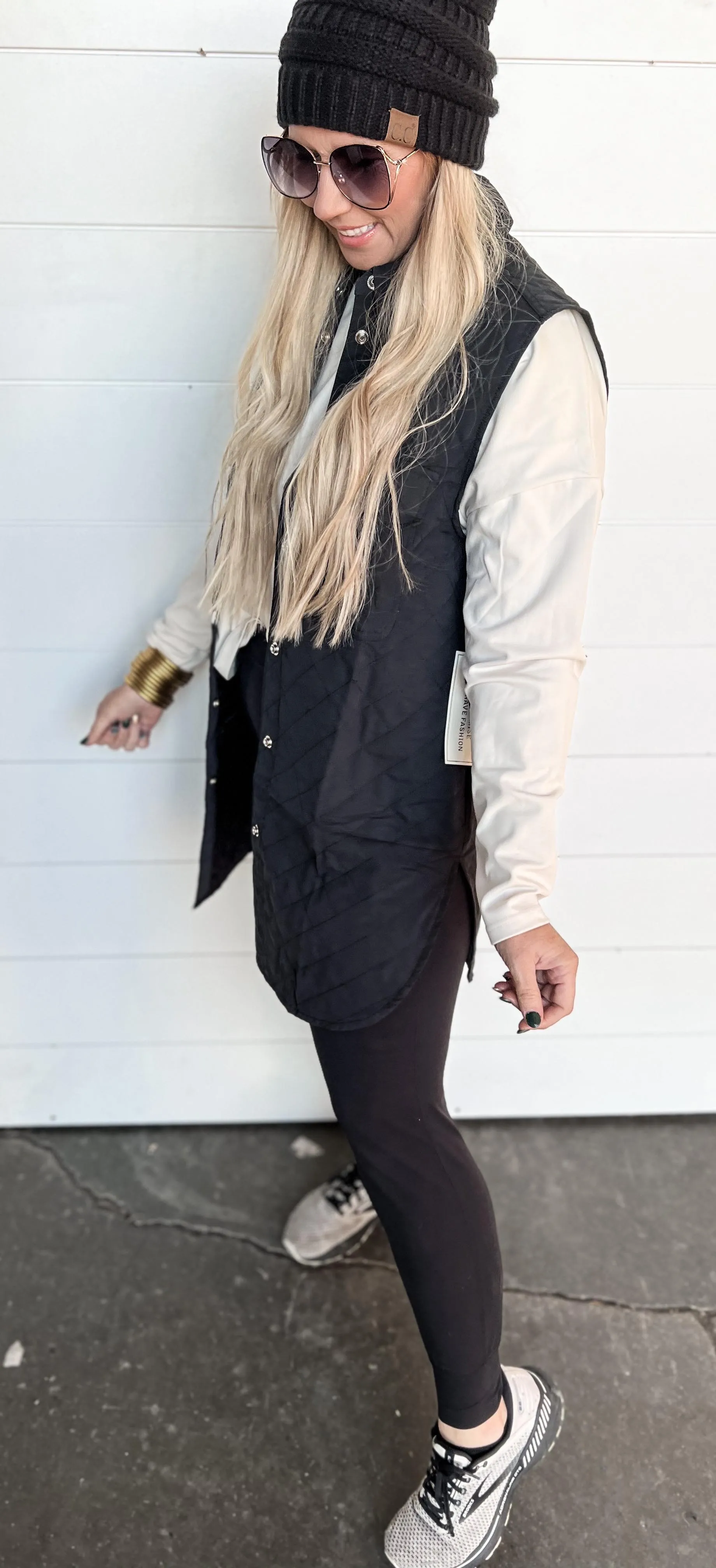 Quilted Button Down Long Vest - Final Sale