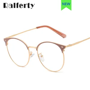 Ralferty Women's Full Rim Round Alloy Eyeglasses F95600