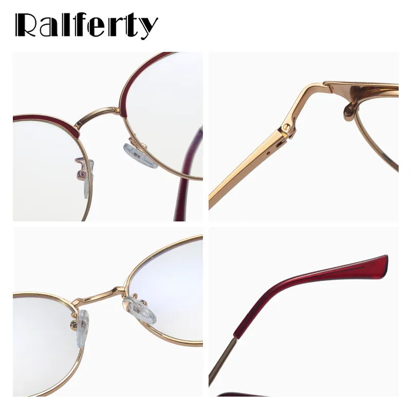 Ralferty Women's Full Rim Round Alloy Eyeglasses F95600