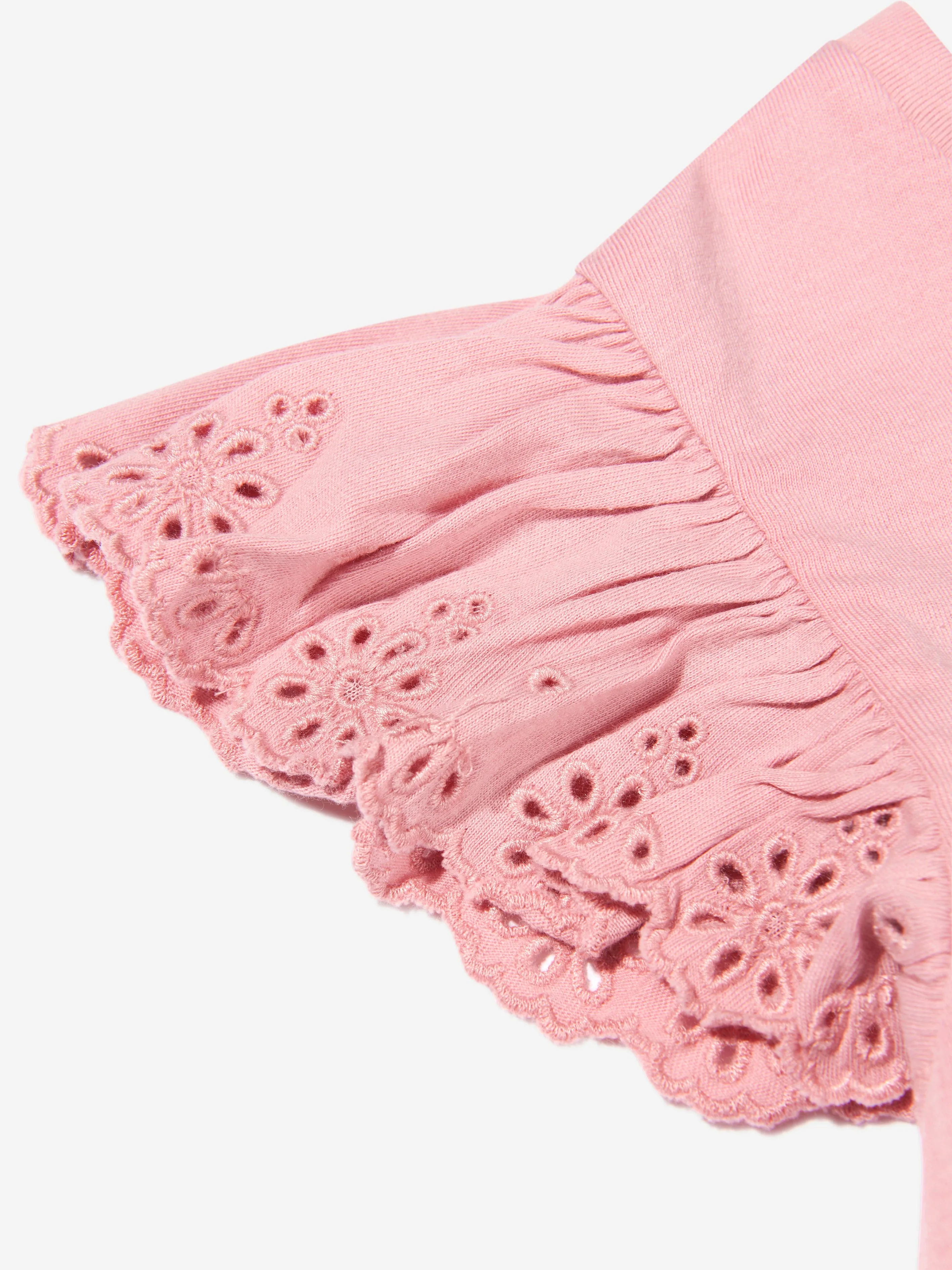 Ralph Lauren Girls Ruffle Trim T-Shirt