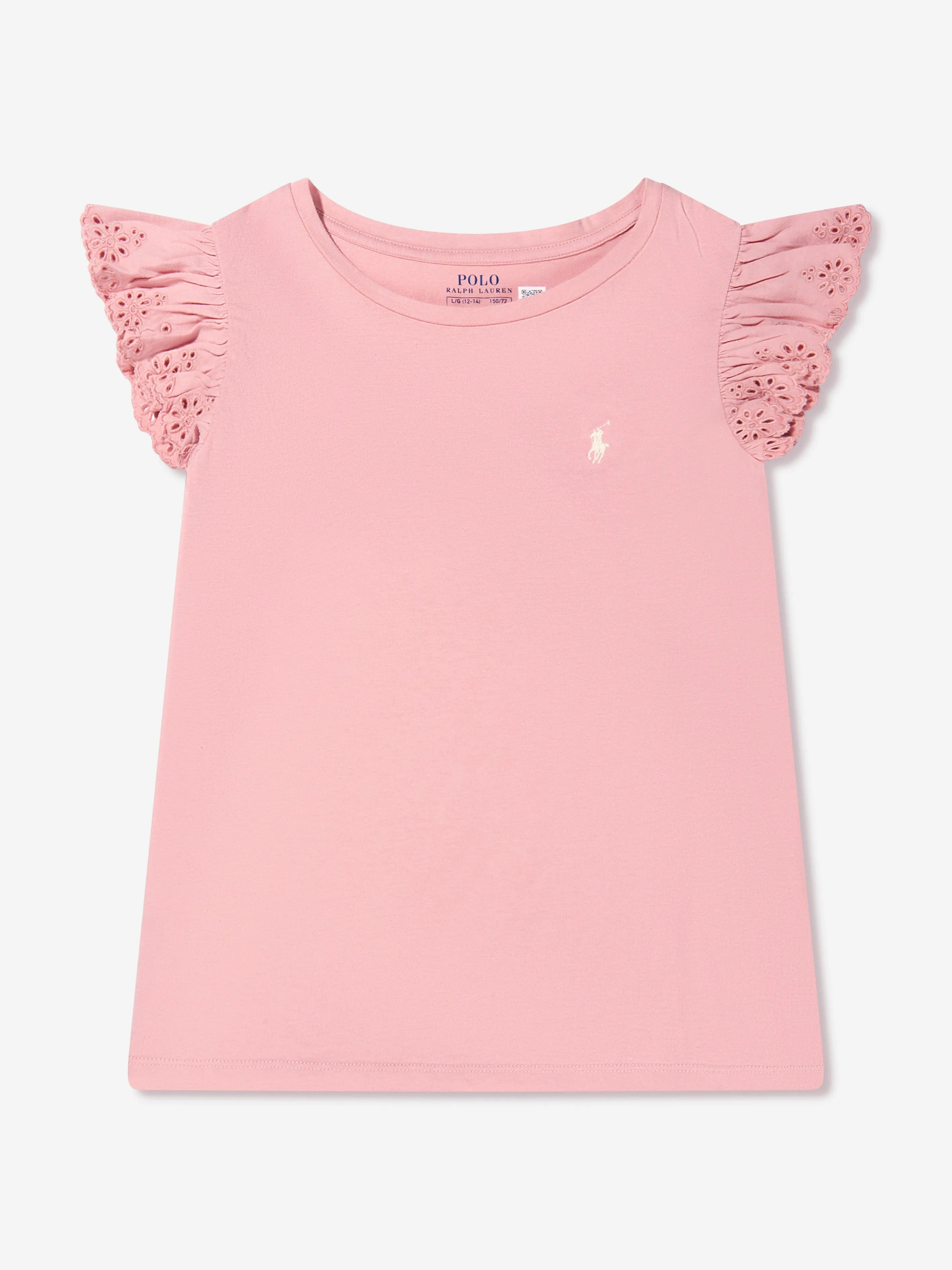 Ralph Lauren Girls Ruffle Trim T-Shirt