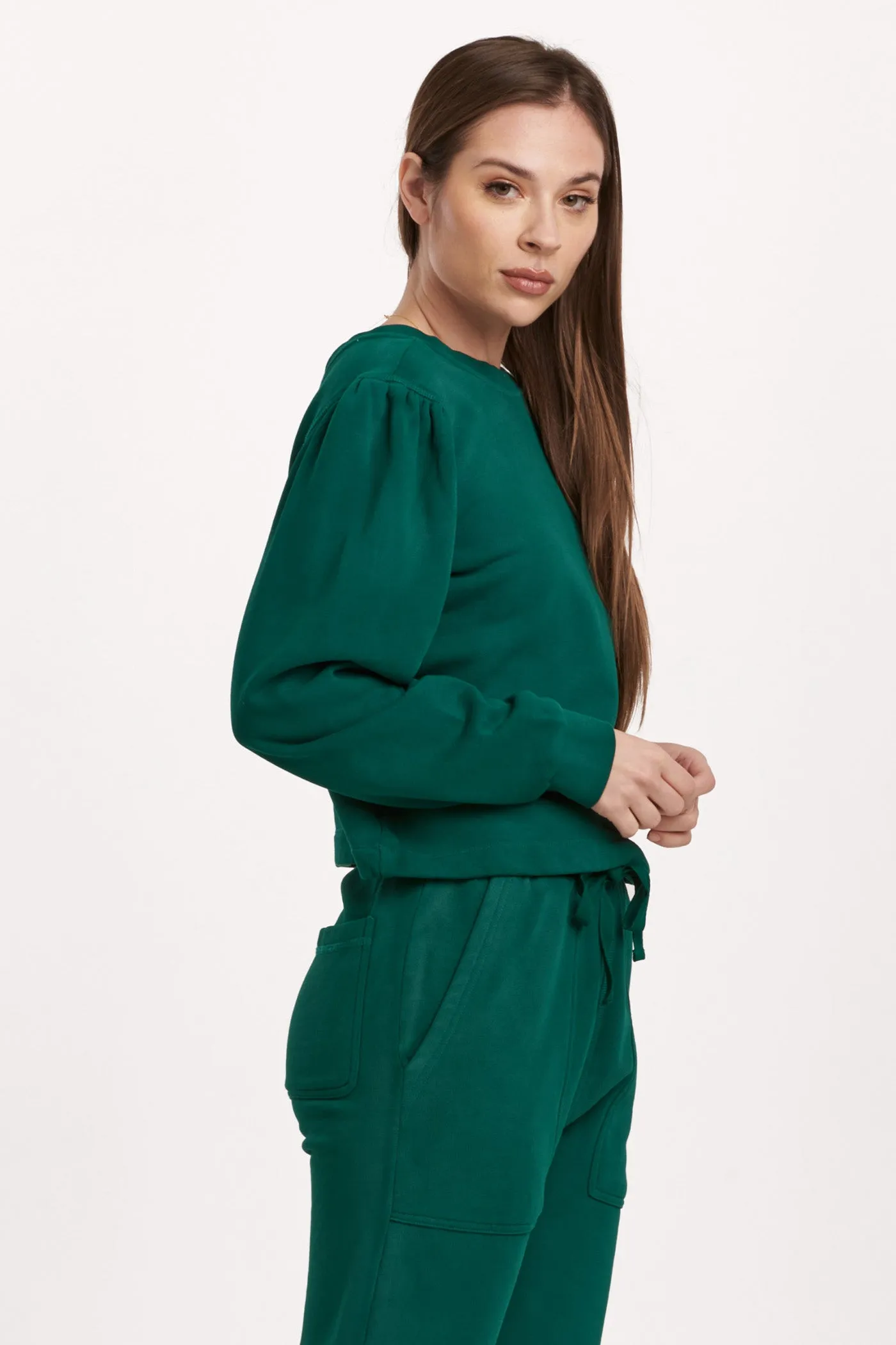 RAYA SCOOP BACK SWEATSHIRT DEEP EMERALD