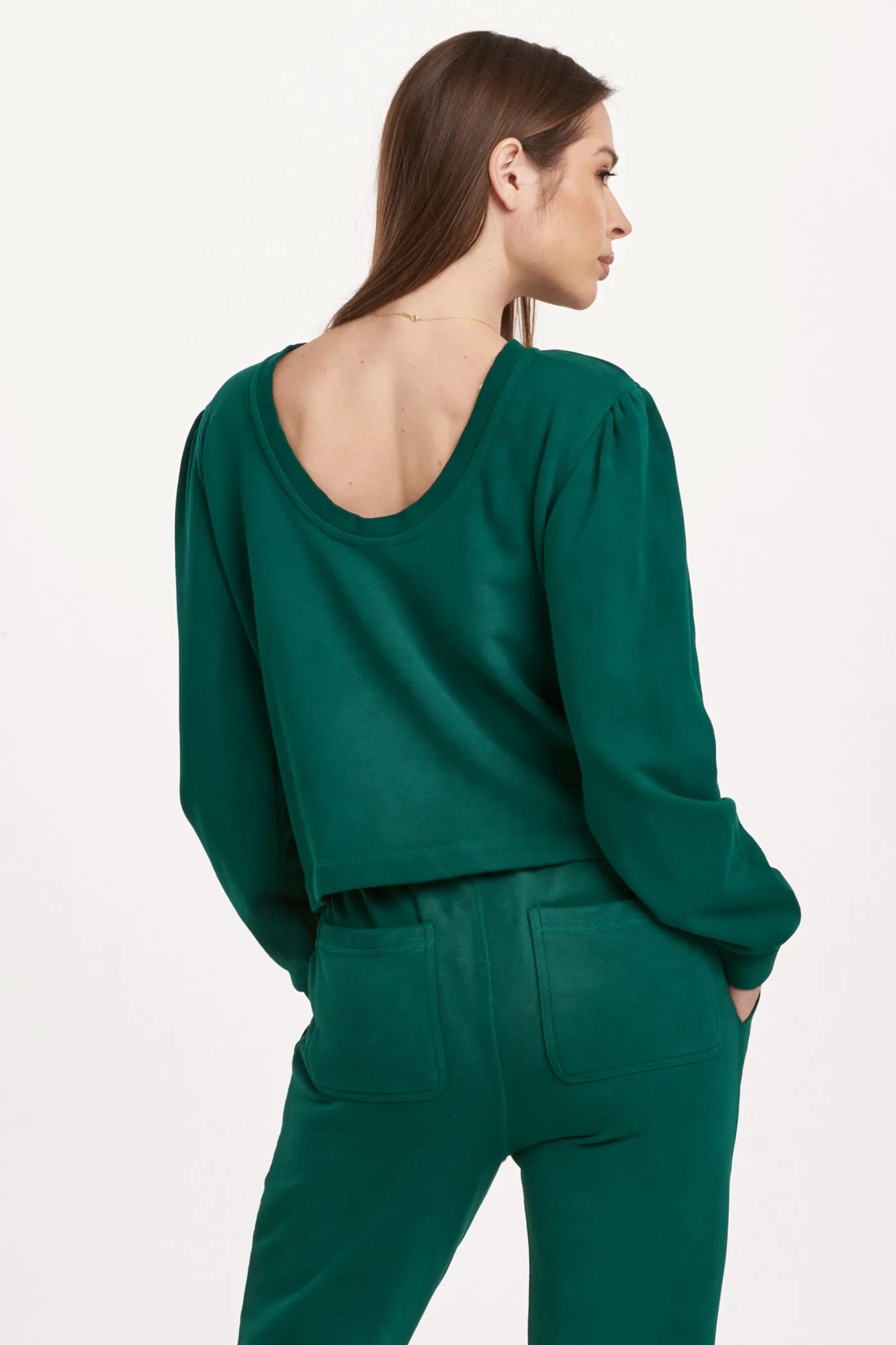 RAYA SCOOP BACK SWEATSHIRT DEEP EMERALD