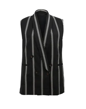 Striped Single Button Vest
