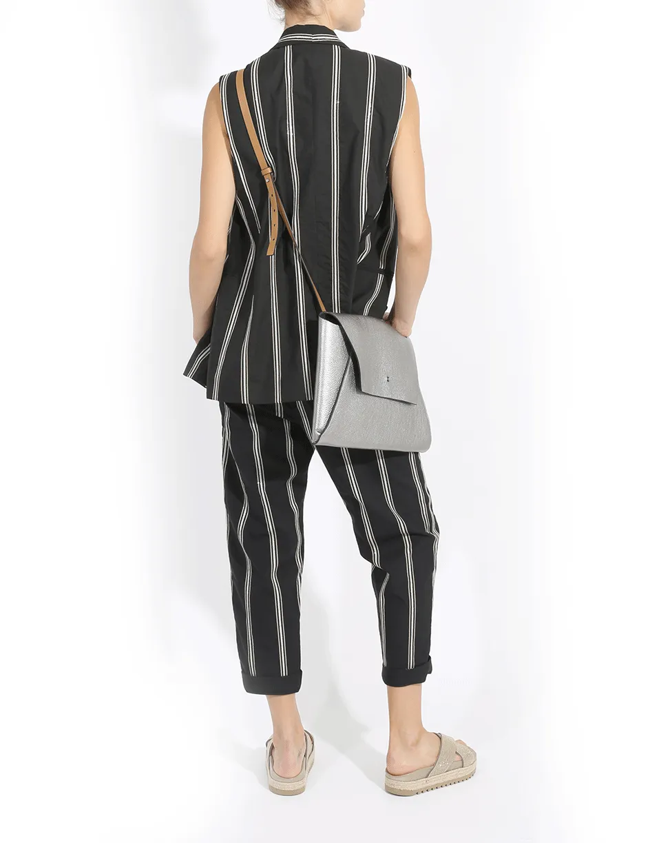 Striped Single Button Vest