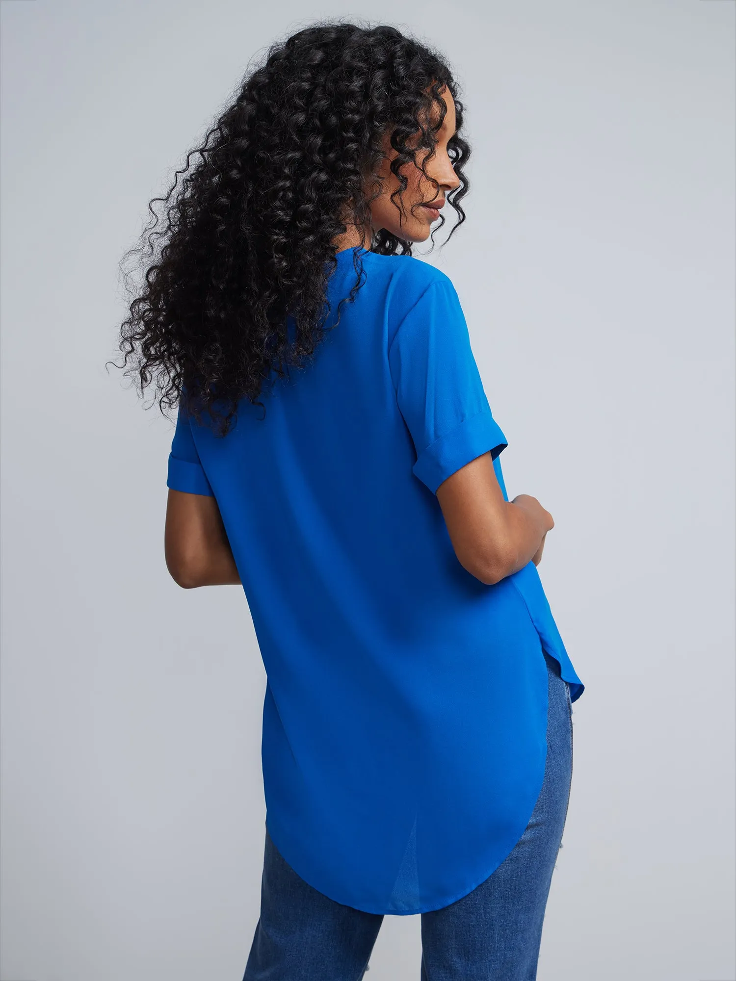 Tall Crewneck Side-Slit Cuffed Tee