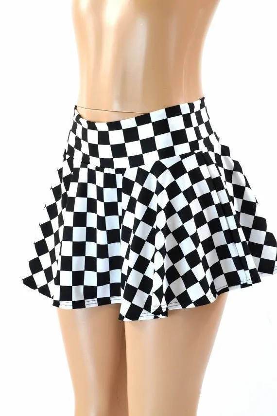 UV  Black & White Checkered Spandex Fabric