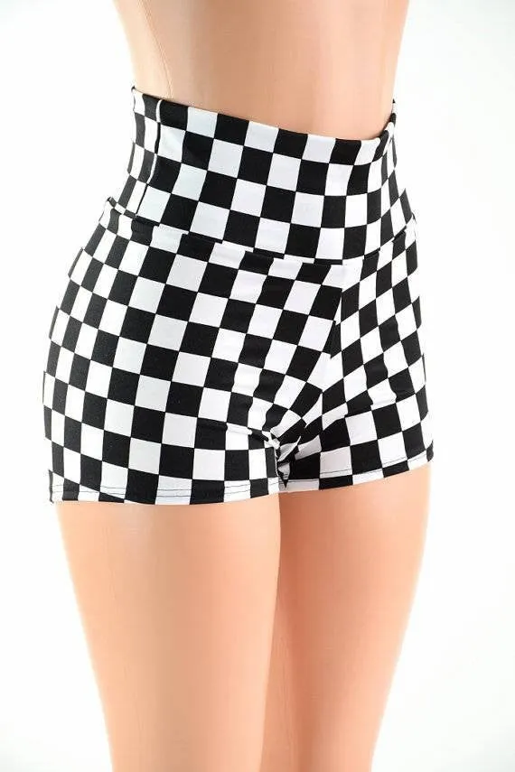 UV  Black & White Checkered Spandex Fabric
