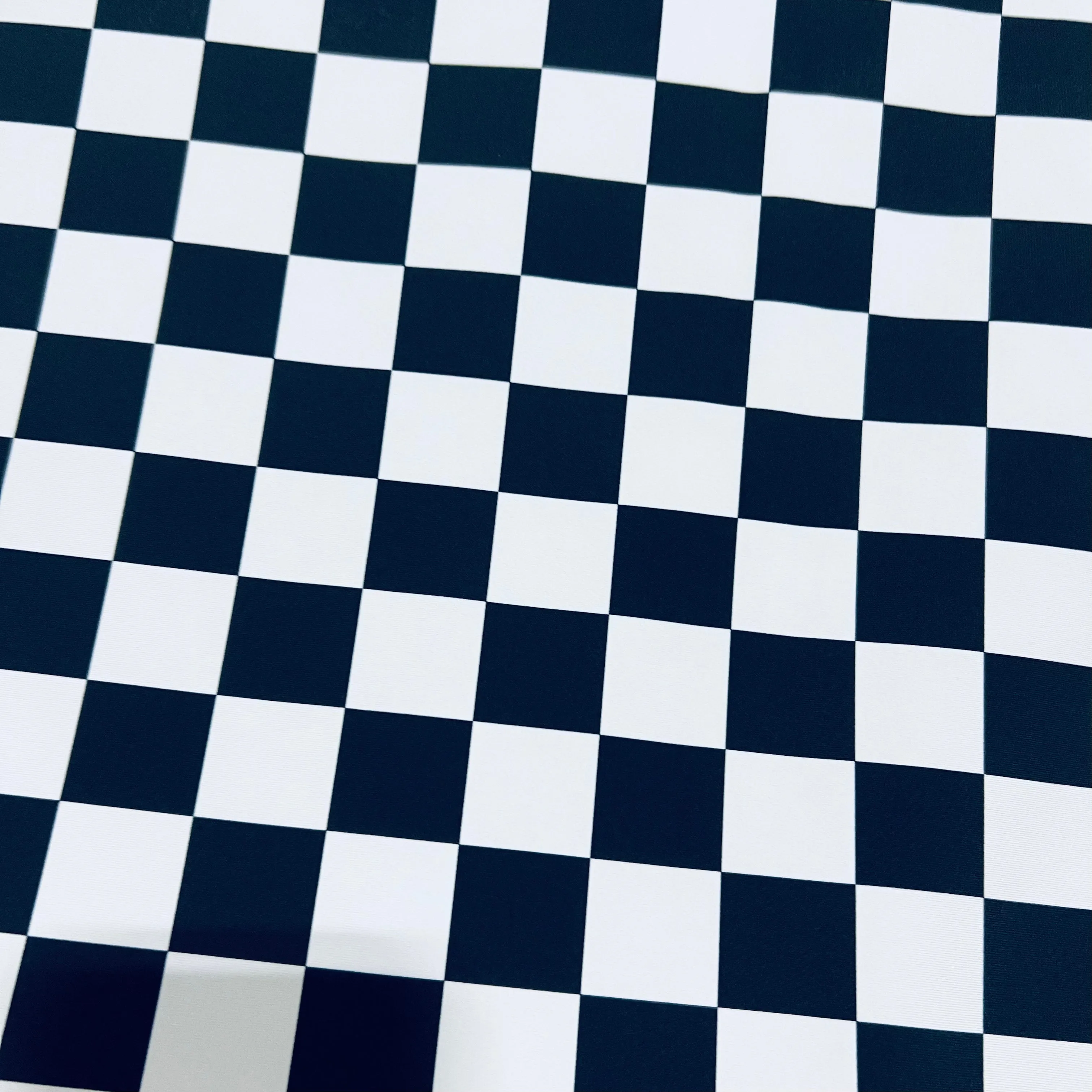 UV  Black & White Checkered Spandex Fabric