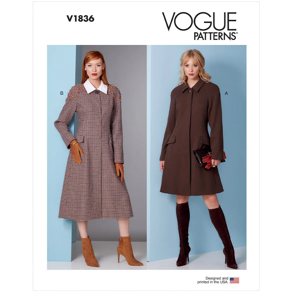 V1836 Misses' Coat